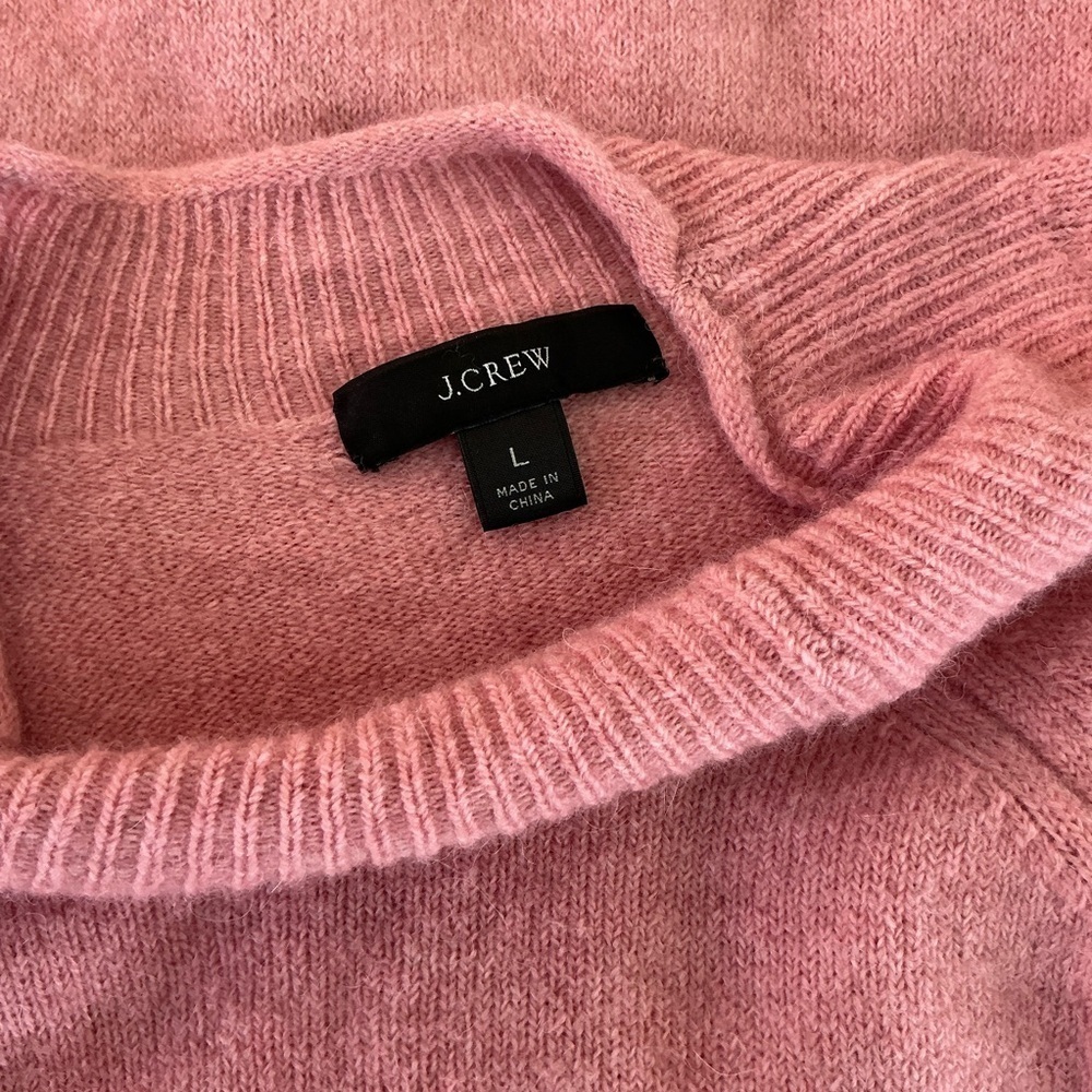 J. Crew Marino Wool And Alpaca Blend Soft Pink Women’s Crew Neck Sweater Size - Picture 4 of 7
